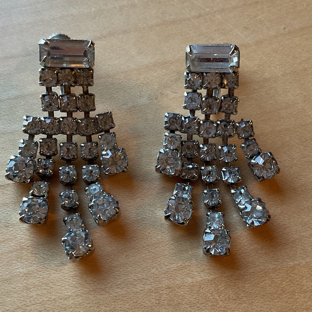 Elegant VINTAGE CHANDELIER Drop CLIP ON Earrings